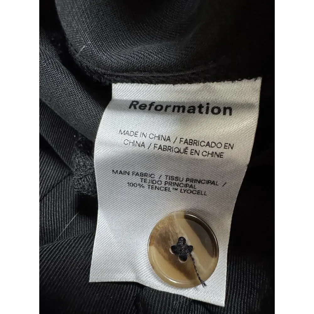 Reformation Black Pleated Relaxed Bottom Flare Pants -Sz 6~ Stylish~ - Picture 10 of 15